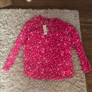 Vibrant Pink Floral Blouse